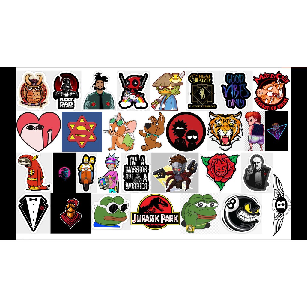 STICKER cắt sẵn dán Vali, xe, barber shop, mũ bảo hiểm , macbook, đàn, tường... Nhập mã GIẢM GIÁ khi mua COMBO từ 3 set