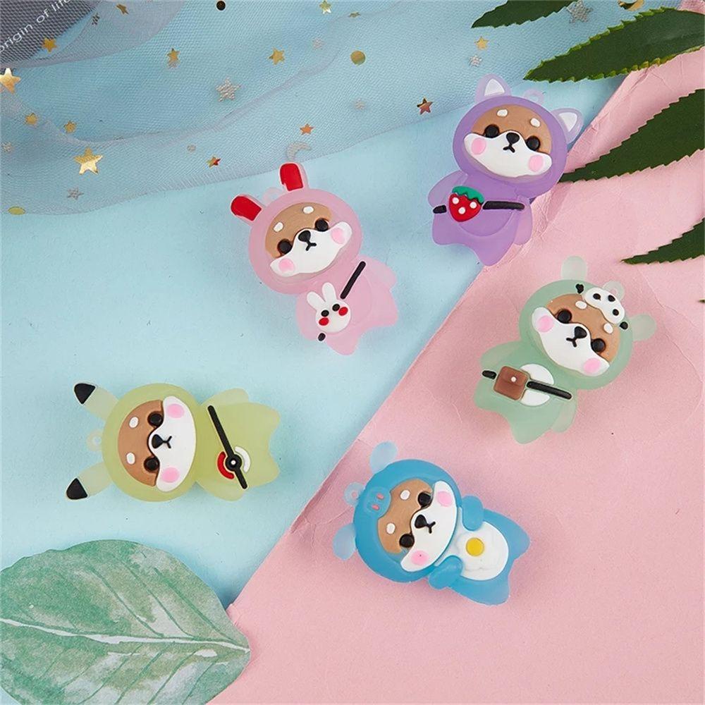 LANFY Móc Khóa Hình Búp Bê Shiba Inu Có Đèn Nhấp Nháy