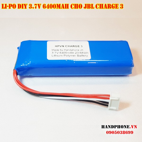 Pin DIY 3.7V 6400mAh cho loa Bluetooth JBL Charge 3 / JBL Charge 3 2016 Version