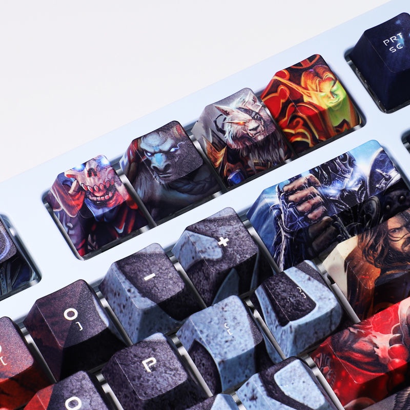 PBT keycap World of Warcraft Theme keycap Anime orc liên minh bộ lạc trò chơi điện tử trò chơi trực tuyến bàn phím cơ keycap 108 phím