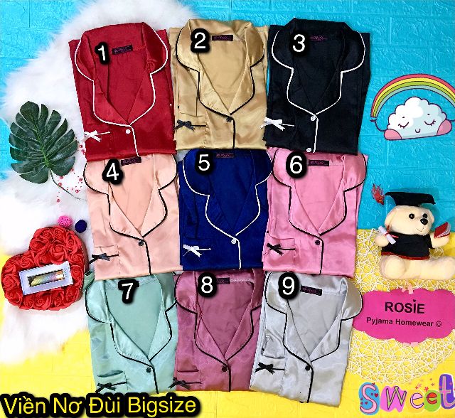 [ Bigsize] Đồ bộ Pijama lụa form đại 60-75kg đùi (ko túi quần) | BigBuy360 - bigbuy360.vn