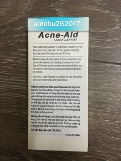 SỮA RỬA MẶT ACNE- AID LIQUID CLEANSER