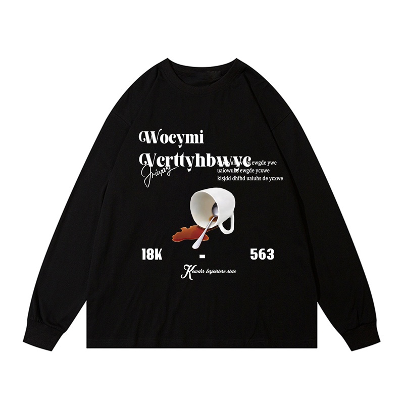 NRVP Áo Thun Tay Dài Oversize In Họa Tiết Phong Cách Hàn Quốc Thời Trang Cho Nam Và Nữ