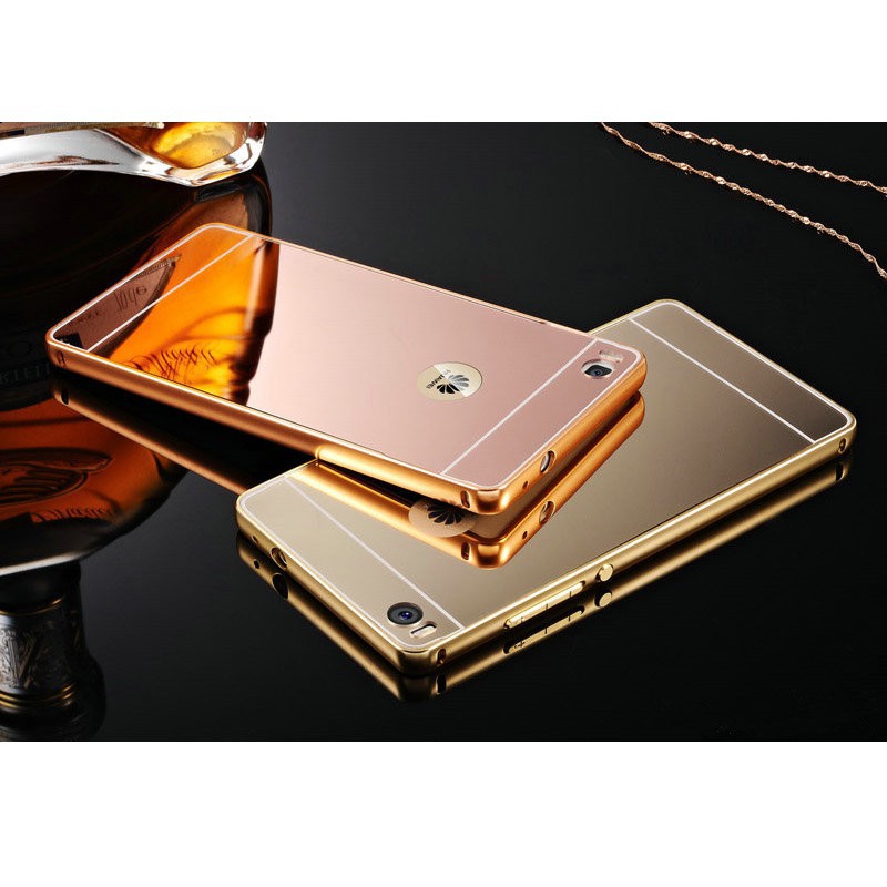 Ốp lưng viền kim loại lưng gương bóng cho Huawei Ascend P8.