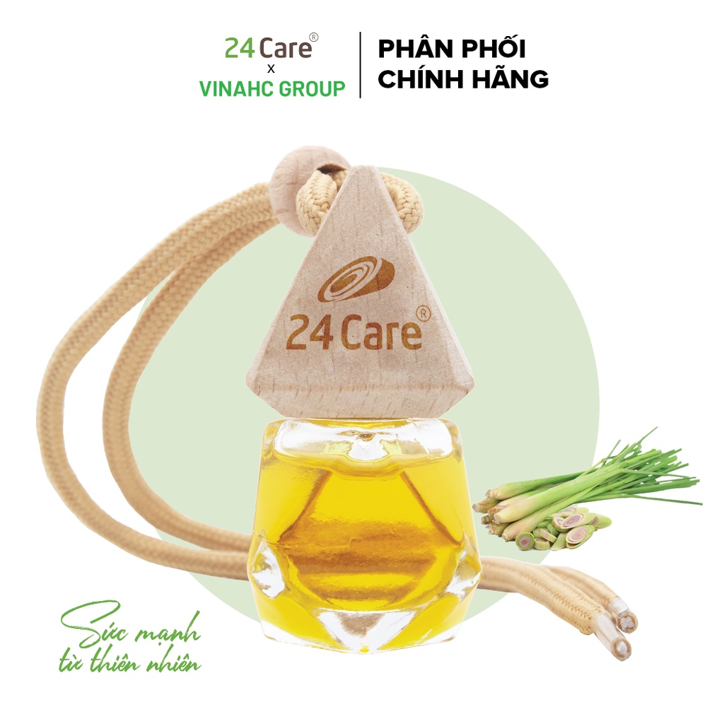 Lọ treo tinh dầu 24care 7ml Sả chanh/Sả Java/Bạc Hà/Cam Ngọt/Quế/Lavender/Ngọc Lan Tây/Hoa Lài/Tràm Trà/Tràm Gió