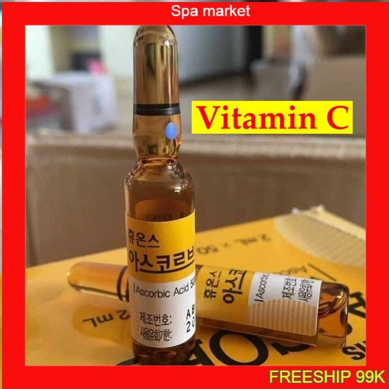 (Chính hãng) Vỉ 10 Ống Vitamin C Houns Cấy Tảo Chính Hãng HQ Có Chấm Xanh Và Chữ KP