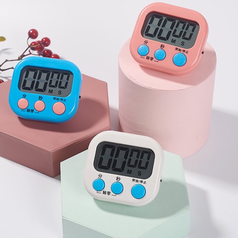 Đồng Hồ Báo Thức Mini Màu Sắc Ngọt Ngào Có Giá Đỡ Nam Châm Tiện Dụng