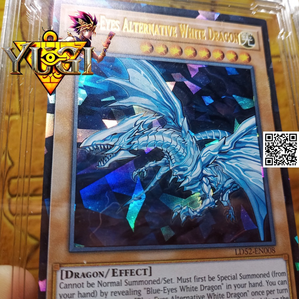 Bài yugioh lá Blue Eyes Alternative Dragon Thanh Nhãn Luân Thế Bạch Long hiệu ứng phản quang Holofoil Rare 1458 D5 1-4