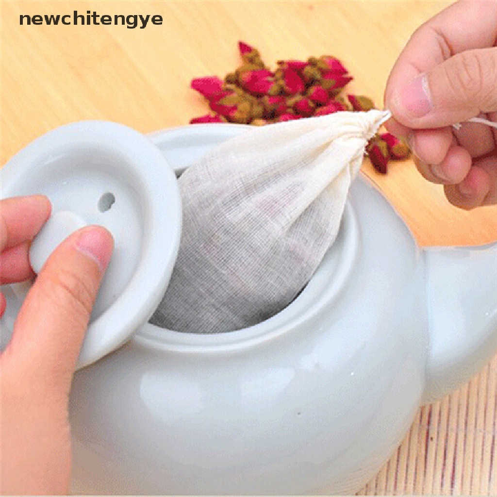 10 Túi Lọc Trà Dây Rút 8x10cm Chất Liệu Cotton Tái Sử Dụng Tiện Lợi