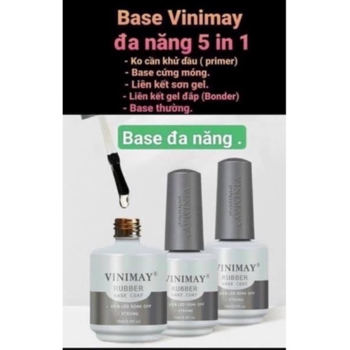 Base gel đa năng ruby Vinimay, úp móng ,Cứng Móng ,Đắp ẩn, Vẽ Nổi,,,