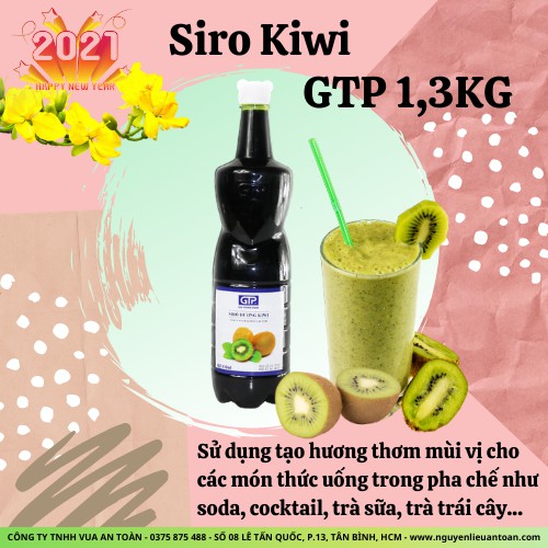 Siro Kiwi GTP 1.3kg Hương Vị Đậm Đà, Vị Ngọt Tự Nhiên