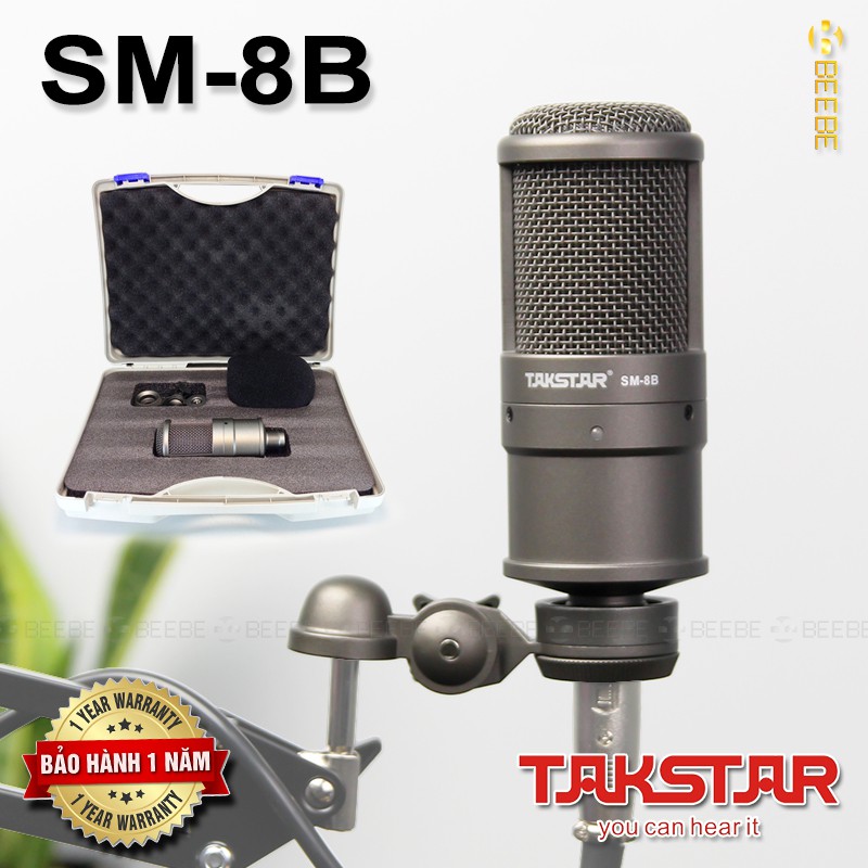 SM-8B - Micro Thu Âm Condenser Có Vali Chống Shock Takstar