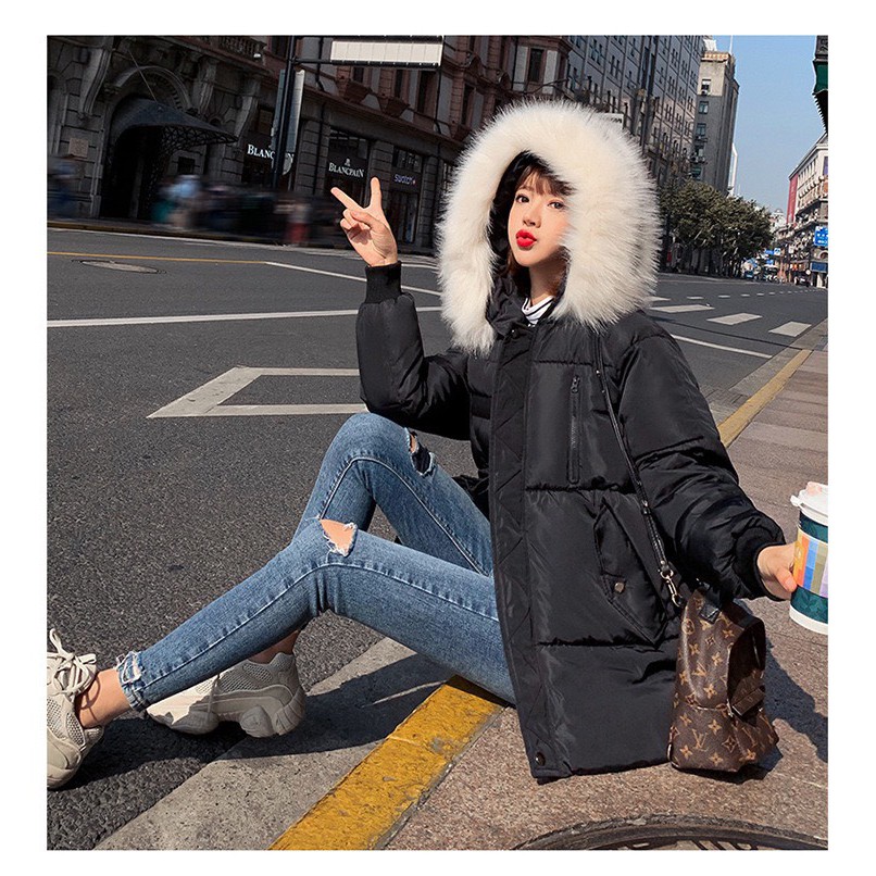 Áo Khoác Phao Nữ Dáng Lửng Mũ Lông hàng Quảng Châu hot trend 2021- dáng lửng | BigBuy360 - bigbuy360.vn