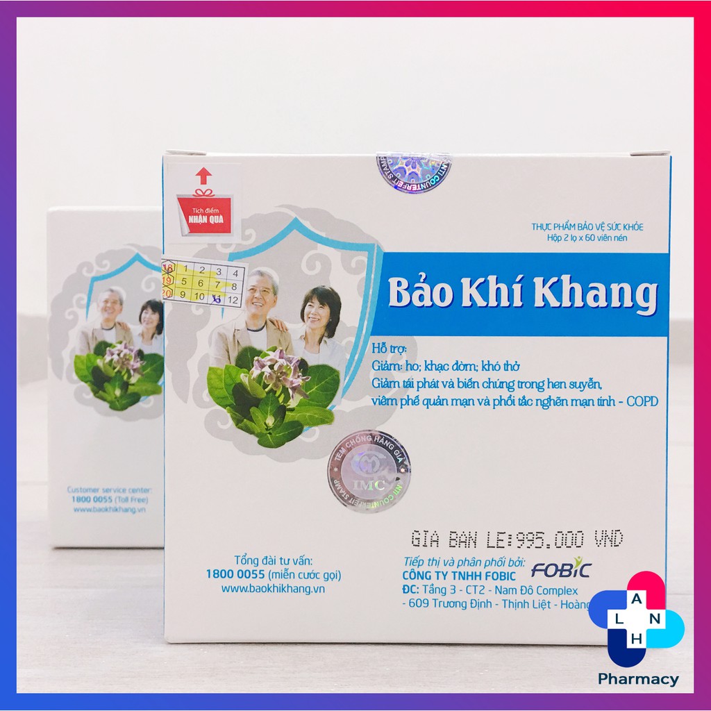 BẢO KHÍ KHANG (HỘP 120 VIÊN) - Giảm tái phát hen suyễn, viêm phế quản mạn, COPD.