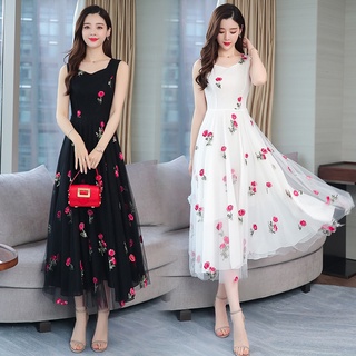 Đầm voan nữ họa tiết hoa 1D41709