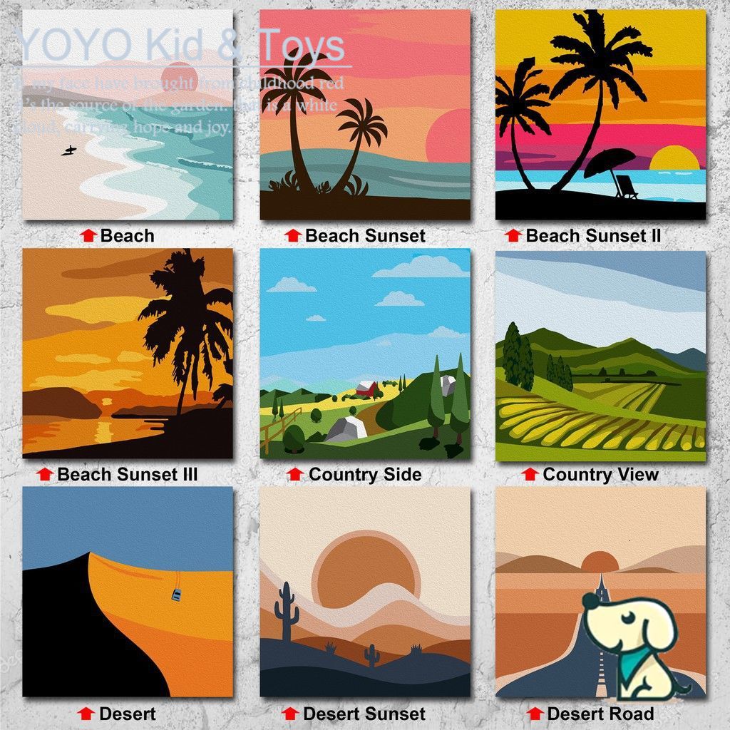 Tranh số hóa màu acrylic tô theo mã số trên vải canvas trang trí nội thất 20X20CM XH123 | BigBuy360 - bigbuy360.vn