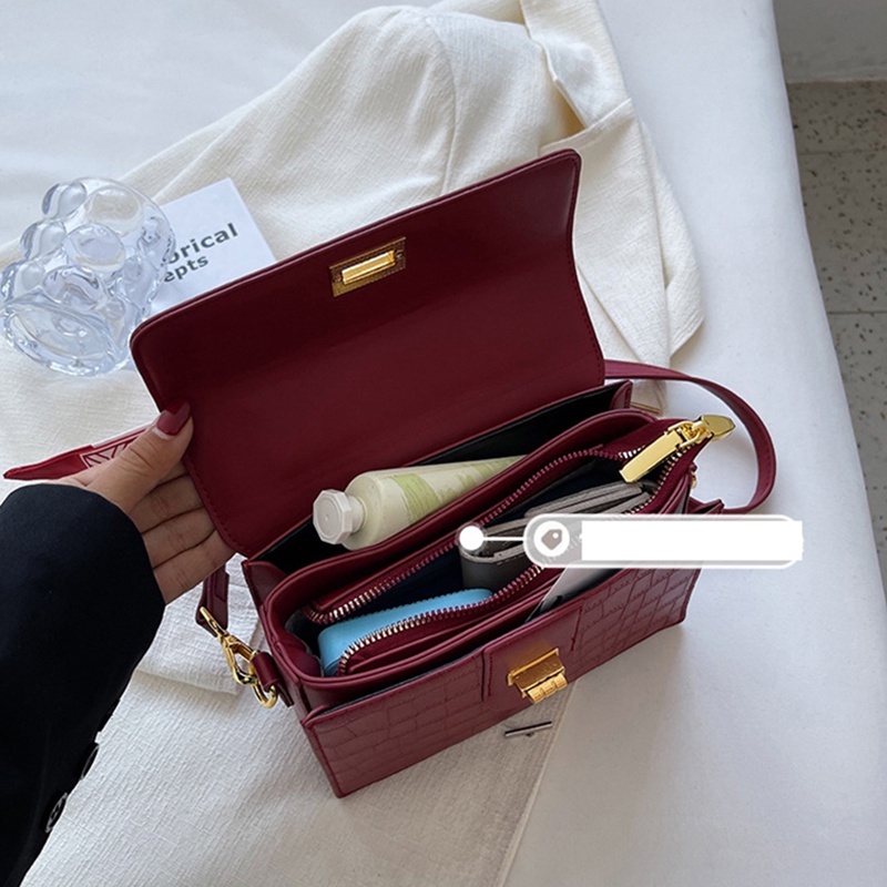 Túi đeo chéo IELGY đính nơ họa tiết vân đá thời trang cho nữ