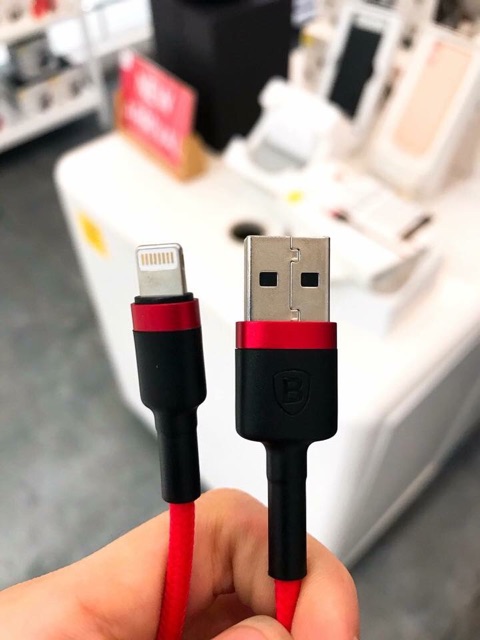 Cáp dù Baseus Usb to Lighting bọc dù siêu bền sạc nhanh Chống gãy đứt 1 Mét 2 Mét - MãCafule