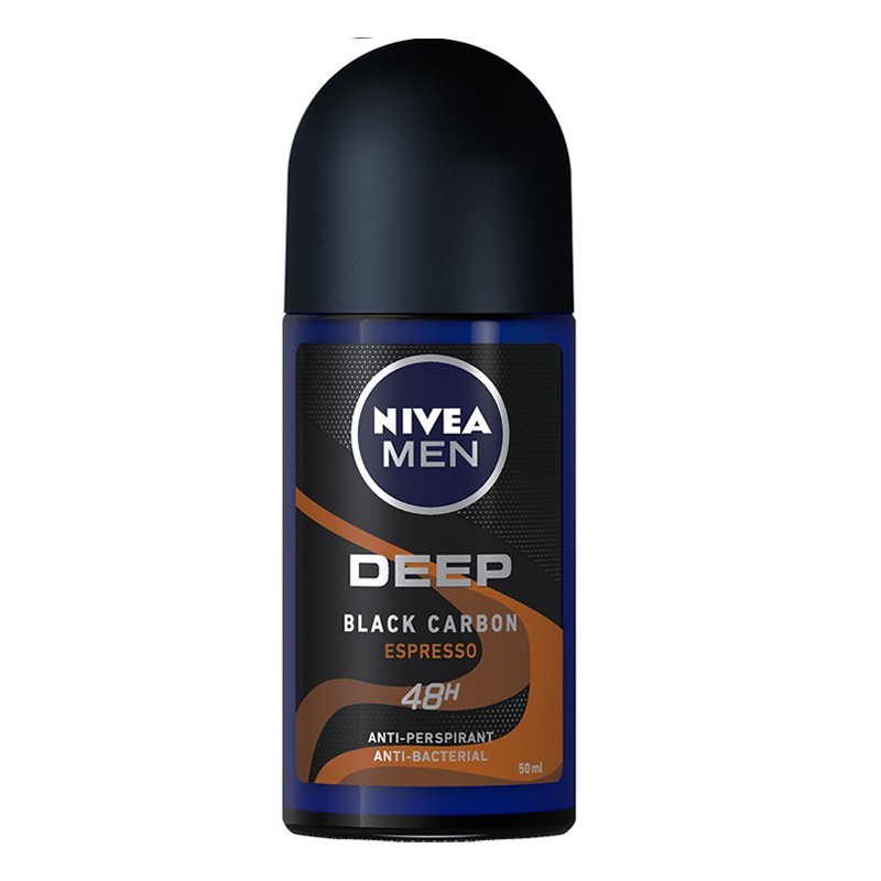 Lăn ngăn mùi thơm mát suốt ngày dài dành cho Nam NiveaMen Deep Black Carbon 50ml - Hàng Chính Hãng