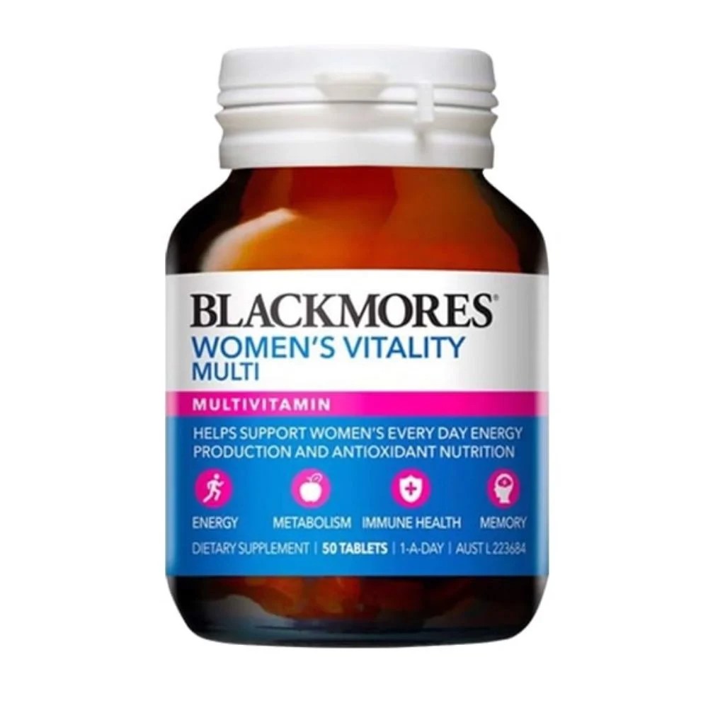 [Date 28/02/2022] Blackmores CHÍNH HÃNG Bổ Sung Vitamin Tổng Hợp Phụ Nữ WOMEN VITALITY MULTI 50 Viên