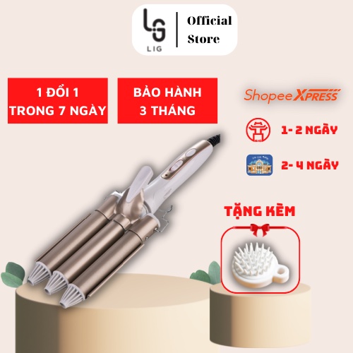 Máy Làm Xoăn Tóc LIG 3 TRỤC Tạo Lượn Sóng - Bấm Dập Uốn Gợn Sóng Nước - Lọn To Nhỏ Phong Cách Hàn Quốc