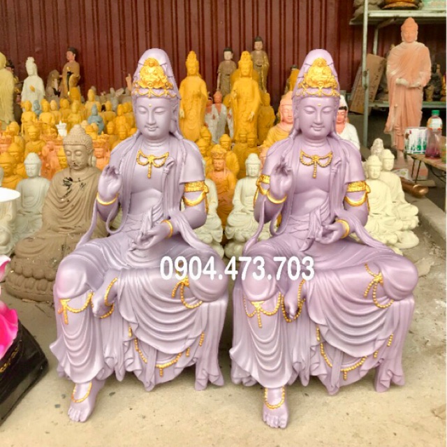 Tượng Quan Âm Tự Tại ngồi cao 55cm