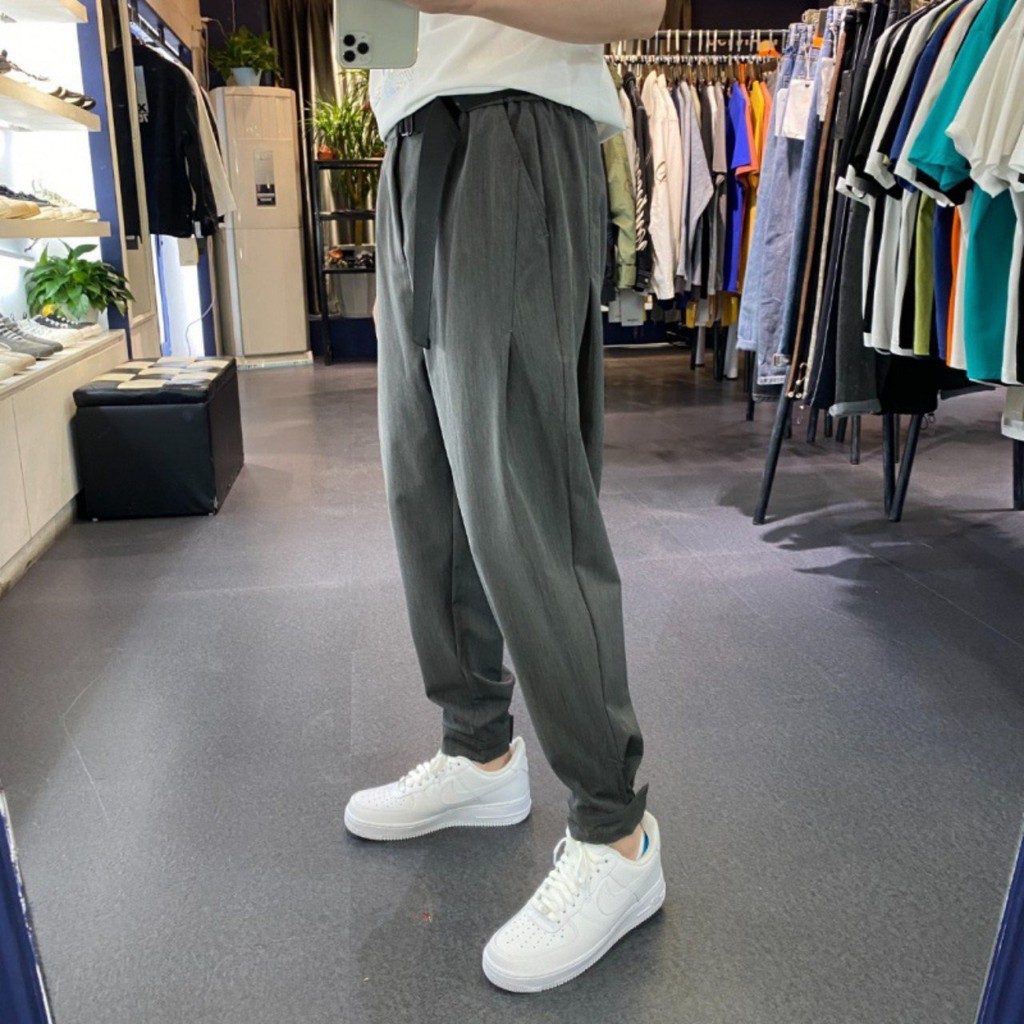 Quần baggy nam Hàn Quốc cao cấp đẹp vải thái co giãn free size | BigBuy360 - bigbuy360.vn