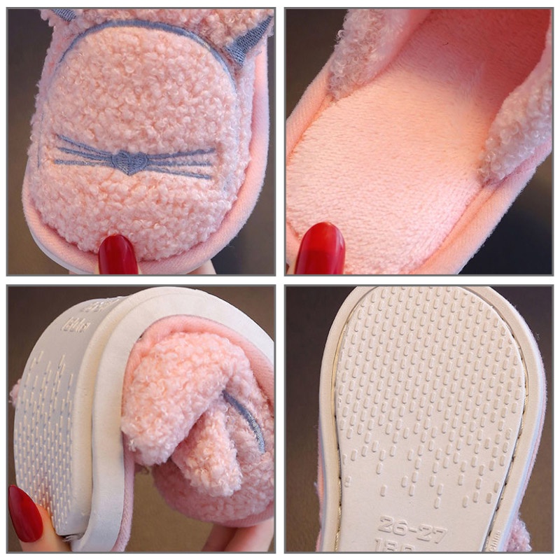 Dép cotton đi trong nhà AMILA thiết kế cỡ lớn thời trang thu đông xinh xắn dành cho ba mẹ và bé