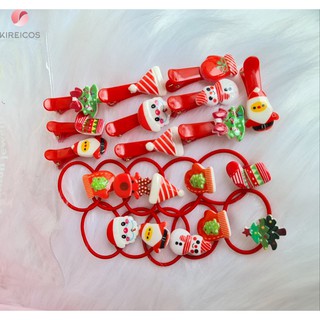 Set 20 Kẹp Tóc Cột Tóc Noel Siêu Cute Cho Bé Yêu
