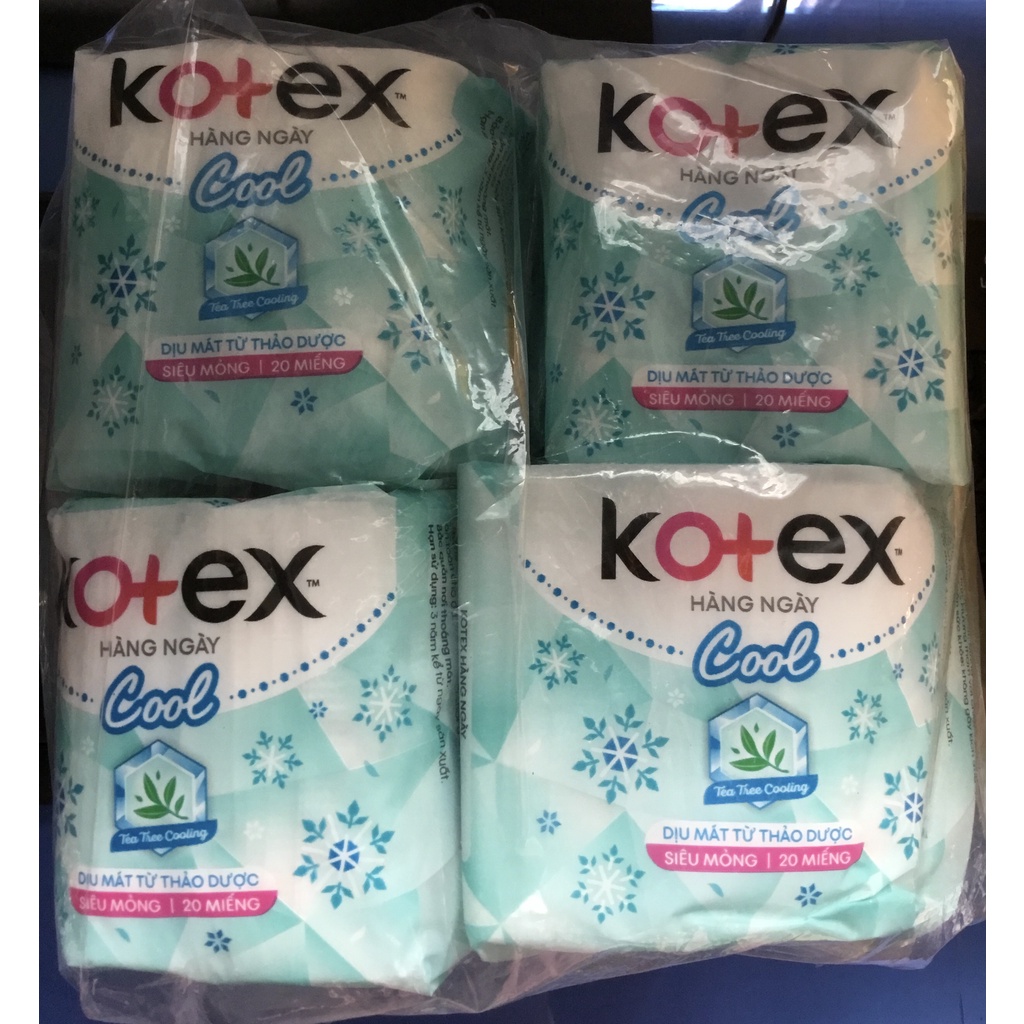Combo 2 Gói Băng Vệ Sinh Kotex Hàng Ngày Cool - Kotex Cool siêu mỏng- Mỗi Gói 20 Miếng- HSD luôn mới