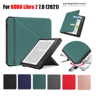Dành Cho Kobo Libra 2 (7.0 ") N418 7-inch E-Book Flip PU Bao Da Chữ Y Đứng