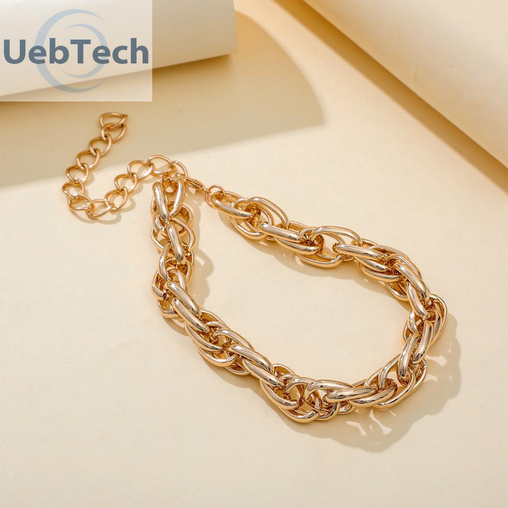 Vòng cổ choker dây xích bản to phong cách punk hip hop cho nam và nữ