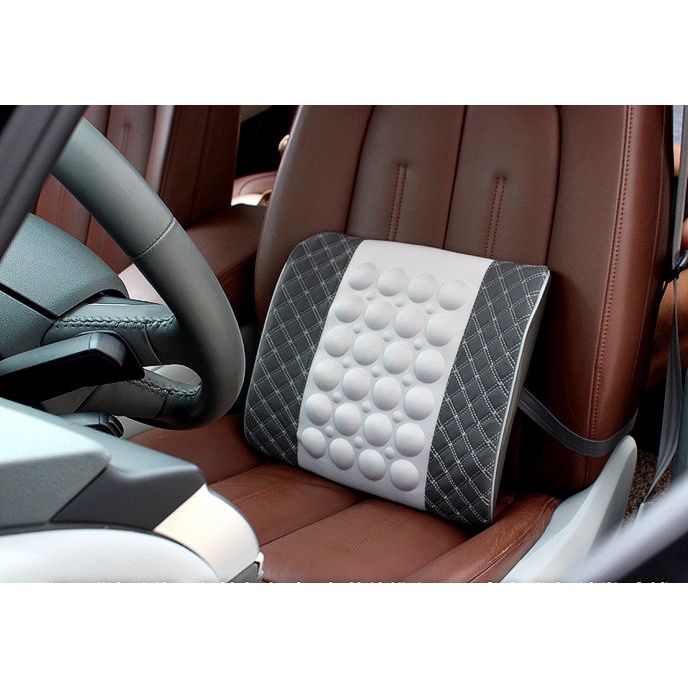 Tựa Lưng Ô TÔ có chế độ massage tự động , Gối Đệm Lót Lưng Xe Hơi Massage 2 Chế Độ - Bảo Hành 12 Tháng