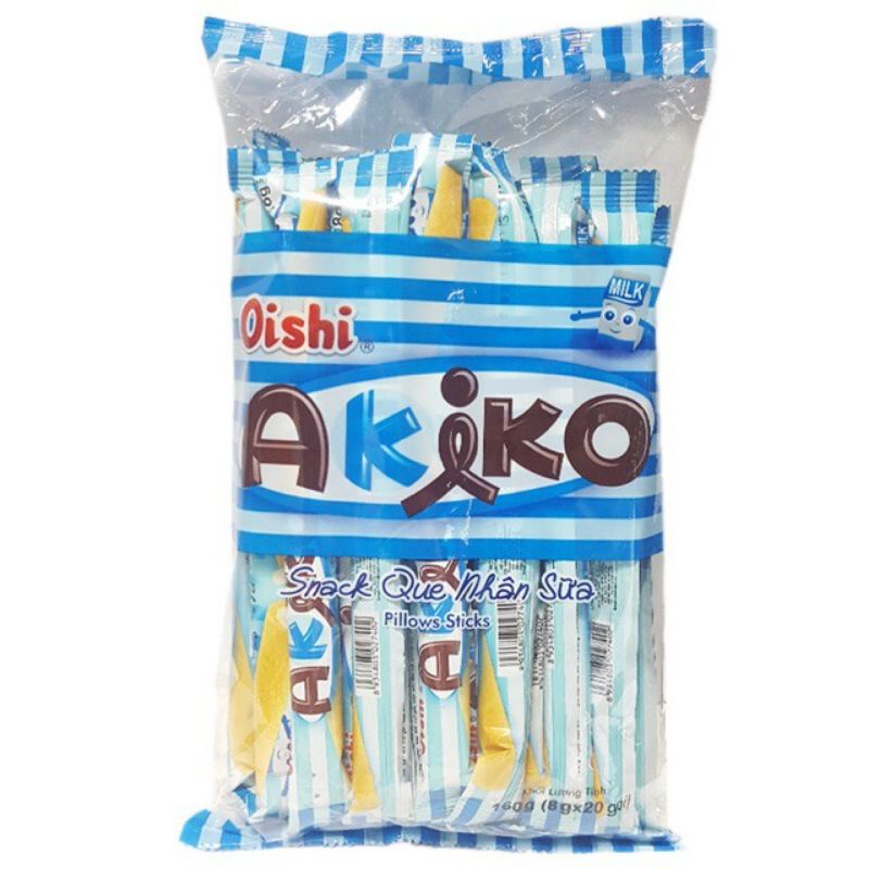 Bánh que Akiko nhân sữa Oshi túi 160g(8g×20 gói)