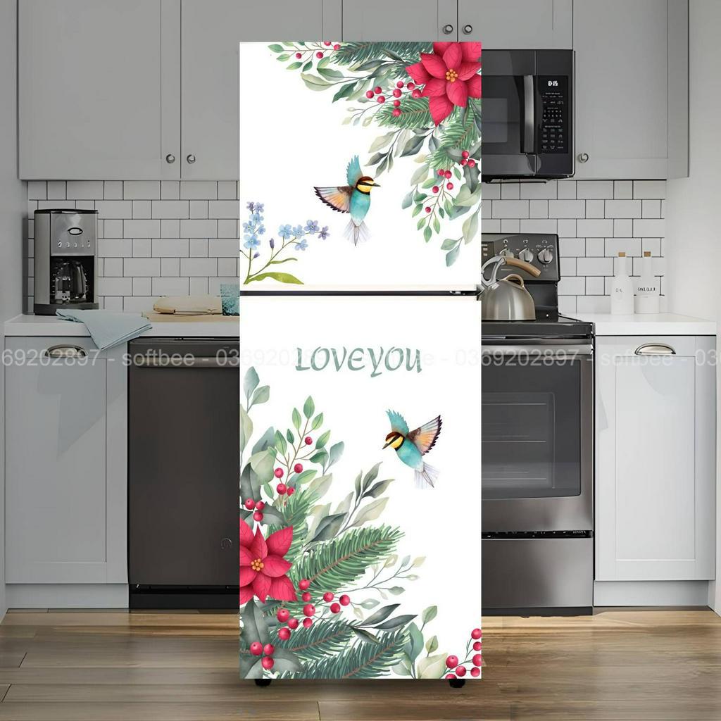 Miếng dán tủ lạnh, keo dính chắc chắn, hình ảnh sắc nét, không phai màu