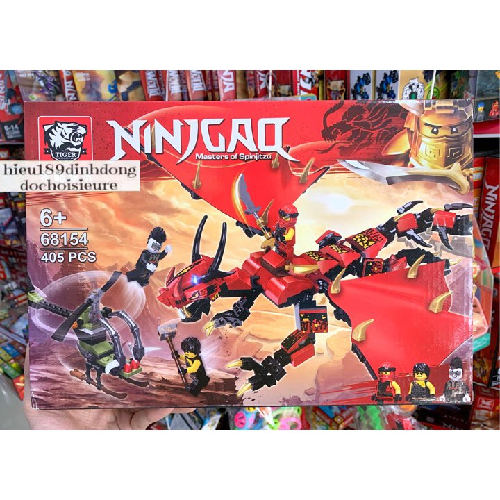 Lắp ráp xếp hình non ninjago 68154 2082 : Rồng đỏ mắt xanh của Kai
