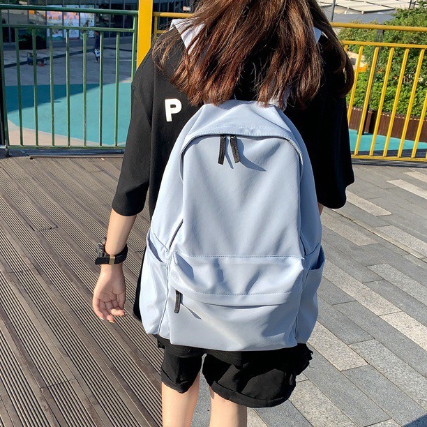Balo nam nữ thời trang đi học đi chơi, Balo Ulzzang basic trơn năng động cá tính (Tặng kèm Sticker) (MS BS202)