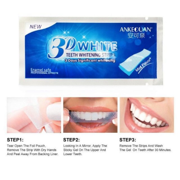 Miếng dán trắng răng ❤️𝑭𝒓𝒆𝒆𝒔𝒉𝒊𝒑❤️ Miếng dán 3D làm trắng chăm sóc răng tiện dụng