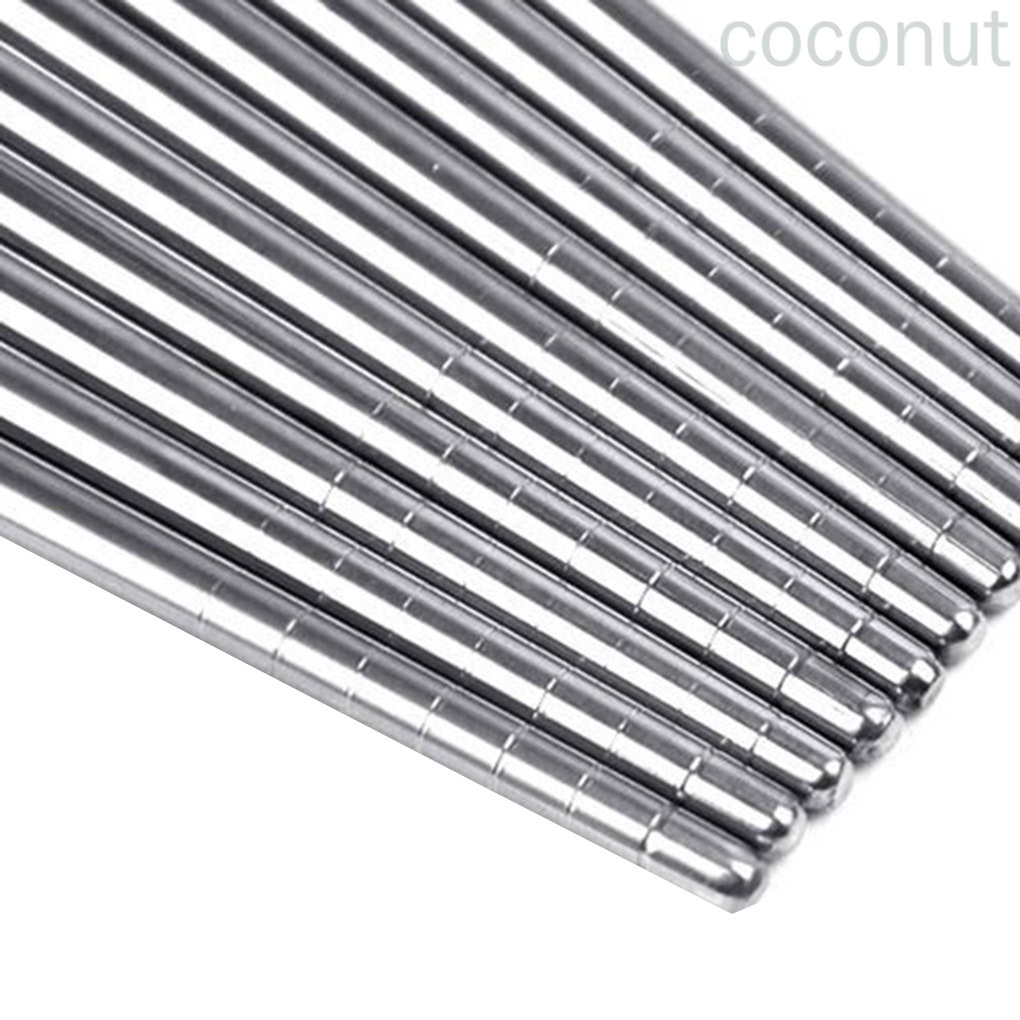 Đũa Ăn Bằng Thép Không Gỉ Chống Trượt Có Thể Tái Sử Dụng