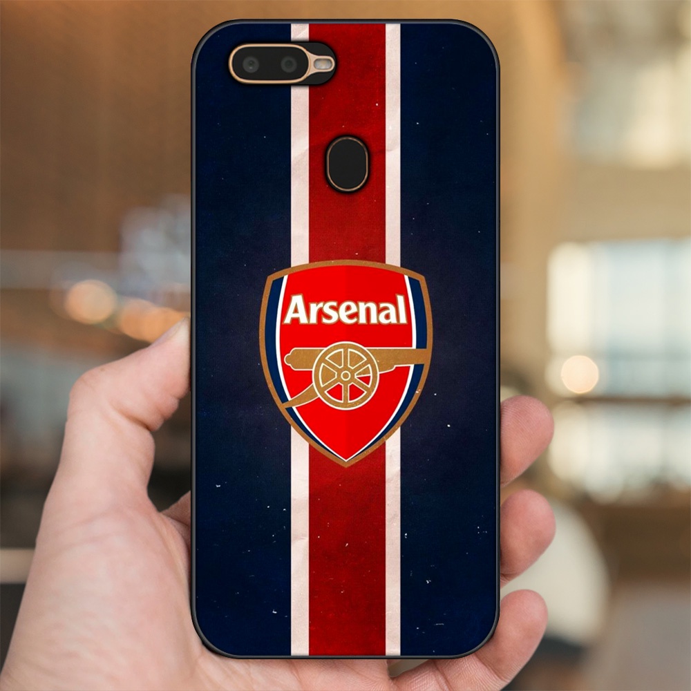 Ốp lưng Oppo A5S, A7, A12, F9 viền đen in hình Arsenal FC