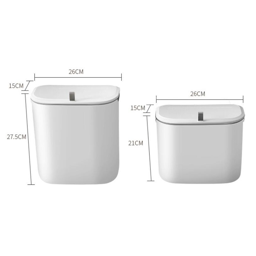 Thùng Rác Gắn Tường 7L Có Nắp Tiện Dụng Cho Nhà Bếp / Phòng Tắm