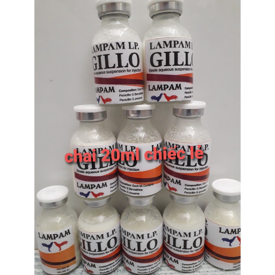 Gillo Lampam 20ml, 100ml. Bách bệnh trên gà đá