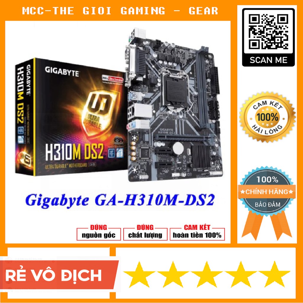 Bo mạch chủ Mainboard Gigabyte H310M-DS2 - chính hãng 36T