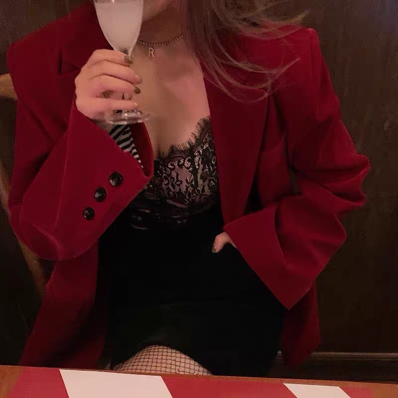 (SẴN + ẢNH THẬT )Áo khoác vest ulzzang đỏ rượu Hàn Quốc 2021 KÈM 2 ẢNH THẬT CUỐI | BigBuy360 - bigbuy360.vn