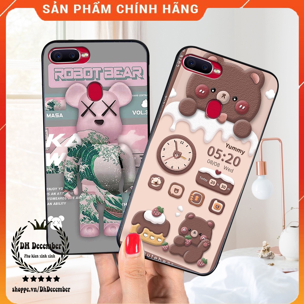 Ốp lưng Oppo A12 / F9 / A7 / A5S in hình 3D GẤU HỒNG-GẤU BE3R -XINH XẺO CỰC ĐẸP