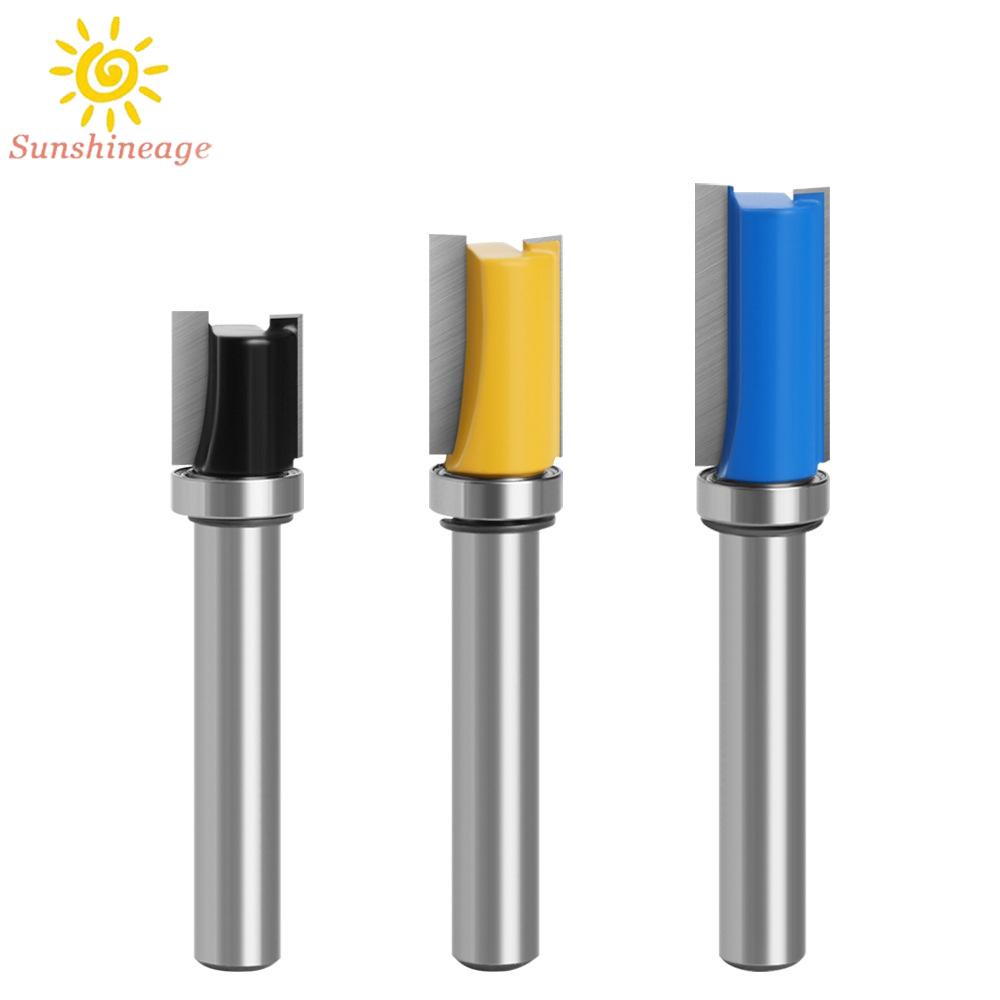 SUNAGE- ~3pcs 8mm Shank Flush Trim Router Bits Top Bottom Bearing Wood Milling Cutter【SUNAGE-HOT Fashion】