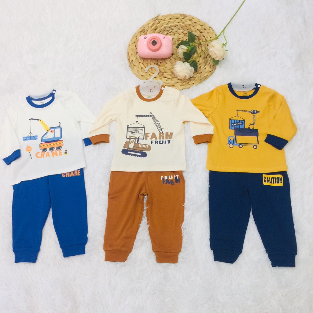 Bộ quần áo dài tay thu đông cho bé trai bé gái Dokma sale size 6M-36M DB910 Lamiha