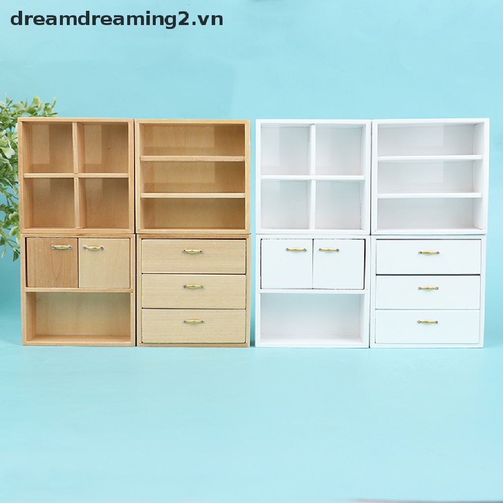 Kệ Gỗ Trang Trí Nội Thất Cho Nhà Búp Bê Tỉ Lệ 1: 12