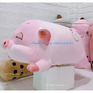 gấu bông heo mắt híp - heo mắt hí - gối ôm heo khổ vải 90cm