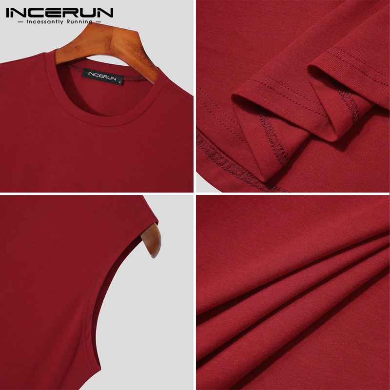 Áo ba lỗ thể thao INCERUN cổ tròn thoải mái thời trang mùa hè cho nam